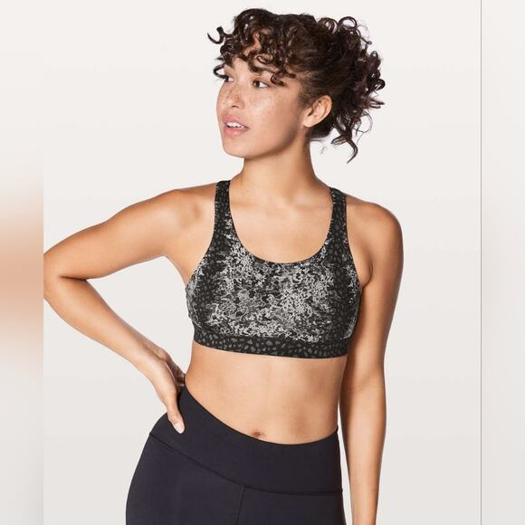 Lululemon Energy Bra Overlace Energy Bra Ice Grey Black 4 - Picture 2 of 6